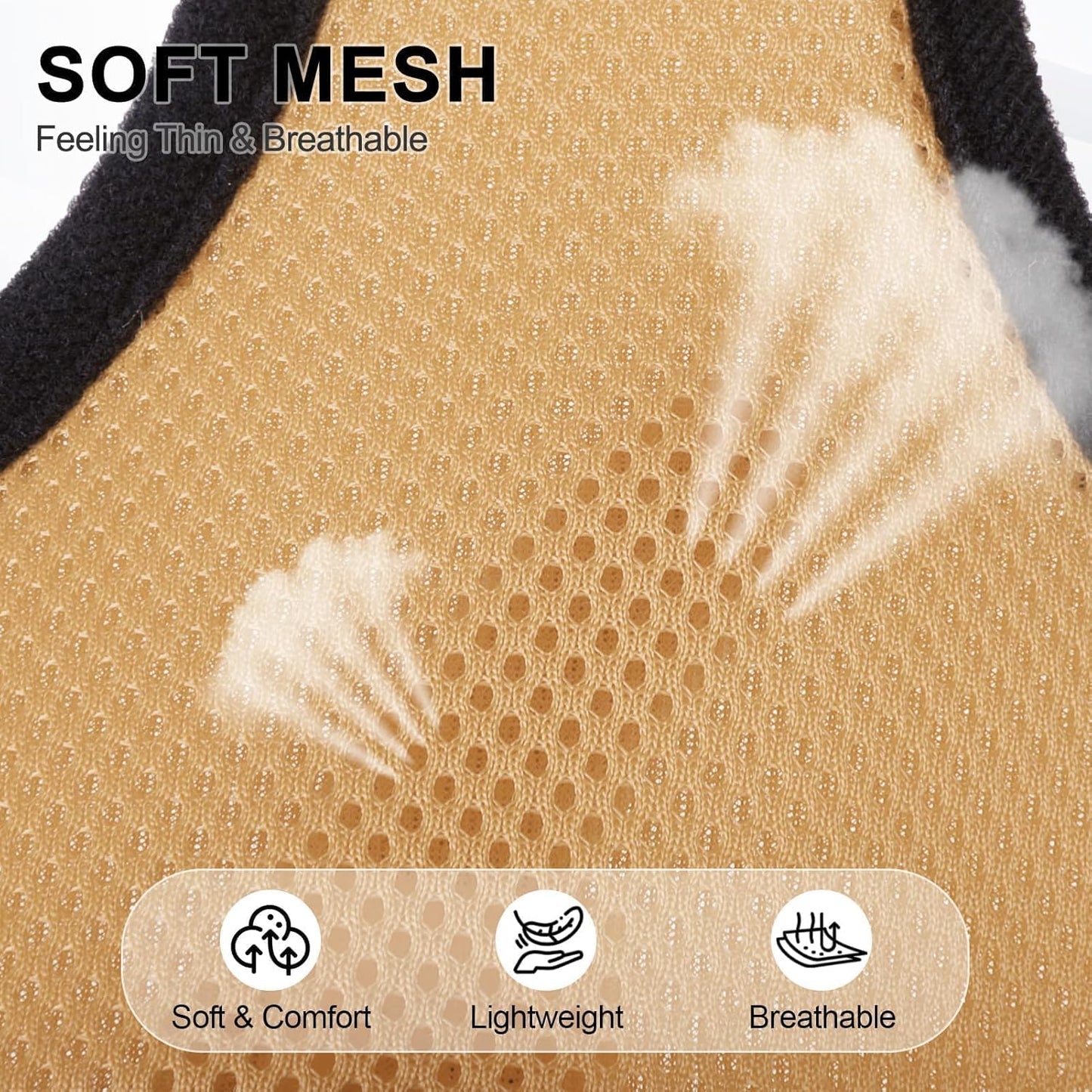 BINGPET No Pull Dog Harness, Soft Mesh Breathable All Weather Vest, Safety Protection Design, Durable Adjustable Step-in Easy Walk Dog Harness for Small Medium Large Dogs (Beige, S)