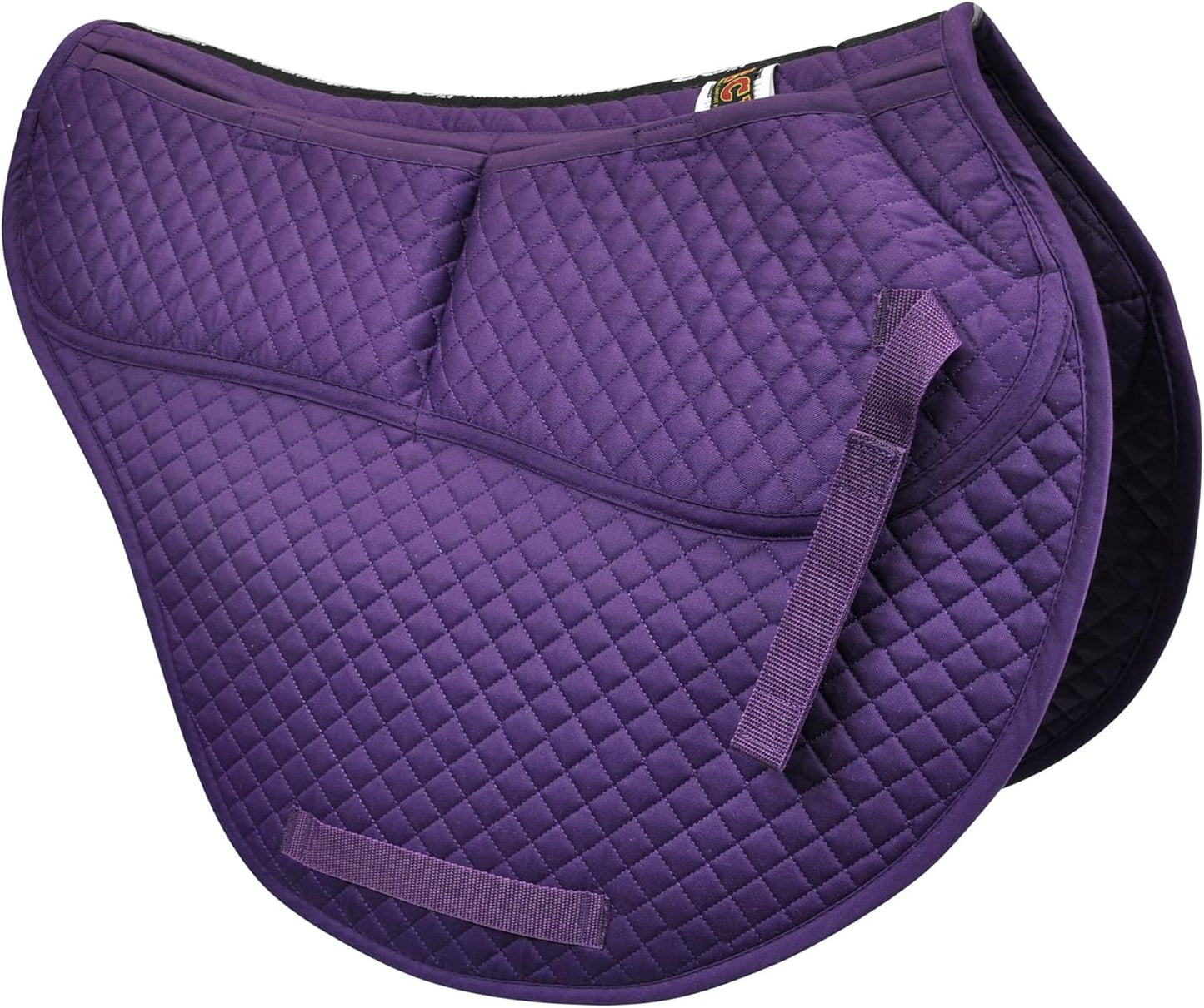 ECP Equine Comfort Products All-Purpose Contoured Correction Saddle Pad with Adjustable Memory Foam Inserts for Custom Support, Non-Slip, Shock Absorbing, 22” Spine, 19.5” Drop