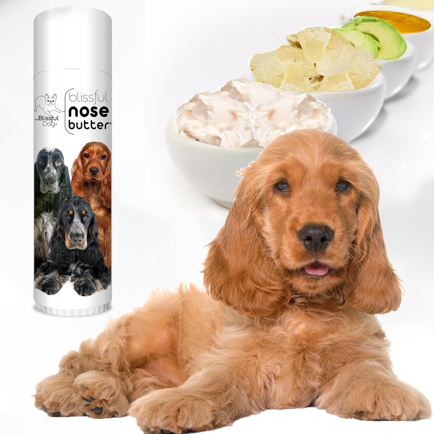 The Blissful Dog English Cocker Spaniel Unscented Nose Butter - Dog Nose Butter, 0.50 Ounce