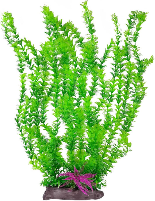 Hamiledyi Aquarium Plastic Plants Aquarium Decor Artificial Fish Tank Plants,Tall Fish Tank Decorations, Extra Large Aquarium Plant 20.4-inch Tall,1PCS
