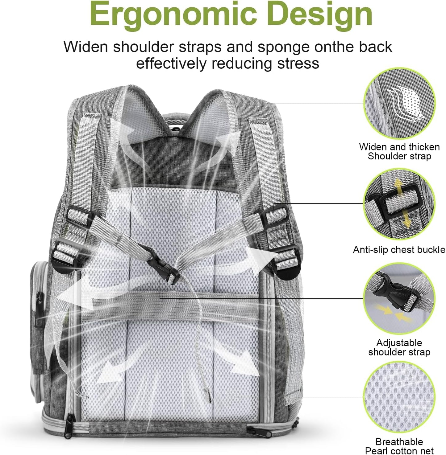 Expandable Cat Backpack,Cat Bubble Backpack Carrier for Carrying Cats, Pets and Small Dogs,Airline-Approved,Designed for Travel, Hiking, Walking,Car （Grey