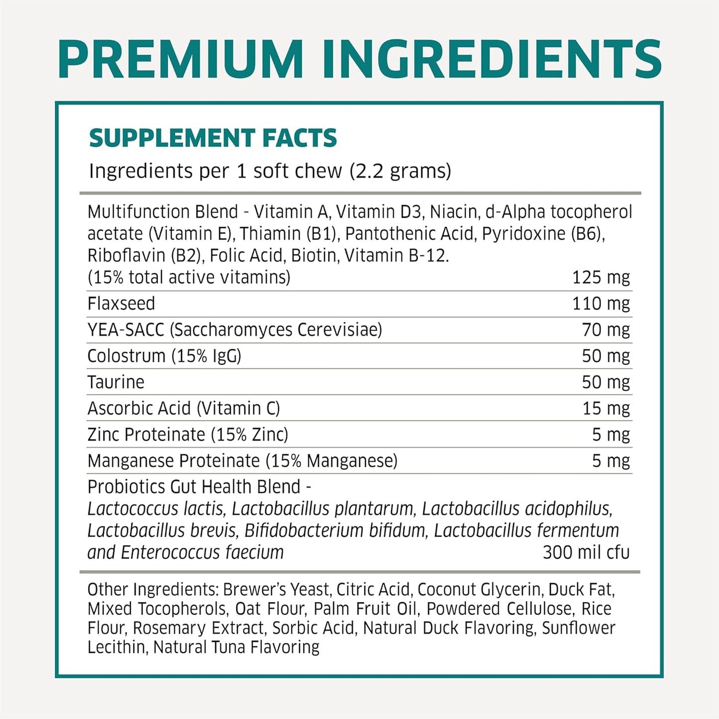 Dog Multivitamin - Dog Vitamins and Supplements - Digestive Enzymes & Probiotics - Probiotics for Dogs - for Skin and Coat Allergies - Immune System & Overall Health - 120 Soft Chew Dog Treats