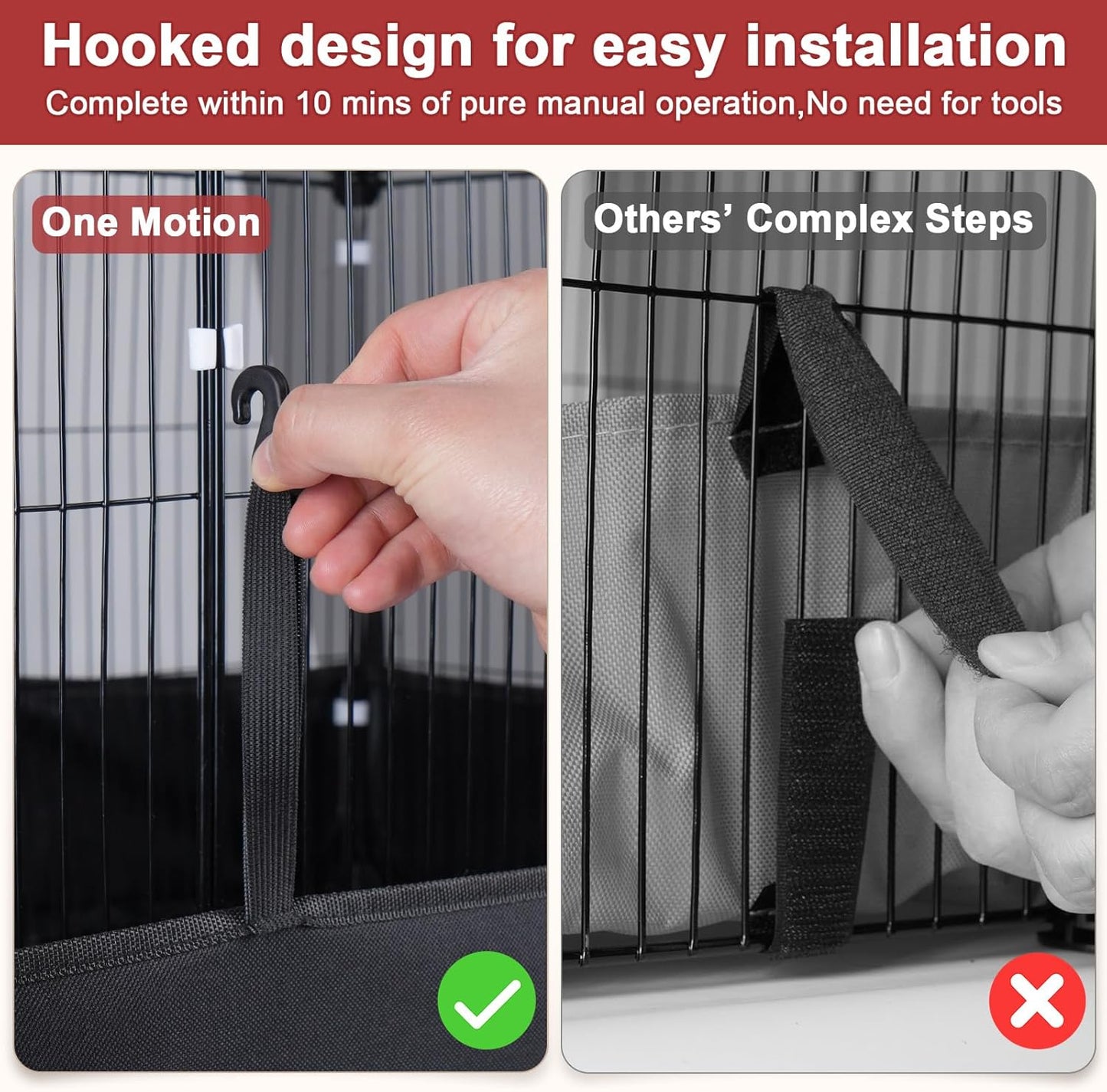 Tresbro Guinea Pig Playpen with 14 Panels & Divided Room, Triple Fixing Measures Small Animal Cage with Waterproof PVC Liner & One-Motion Hooks, Rabbit, Bunny, C&C Grids Cage 48 x 24 x 16 Inches