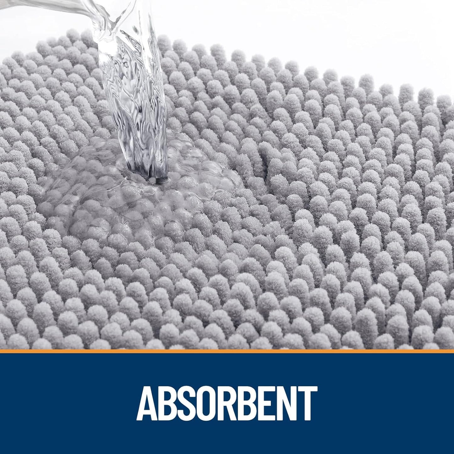 OLANLY Dog Door Mat for Muddy Paws 59x20, Absorbs Moisture and Dirt, Absorbent Non-Slip Washable Doormat, Quick Dry Chenille Mud Mat for Dogs, Entry Indoor Entryway Carpet for Inside Floor, Light Grey