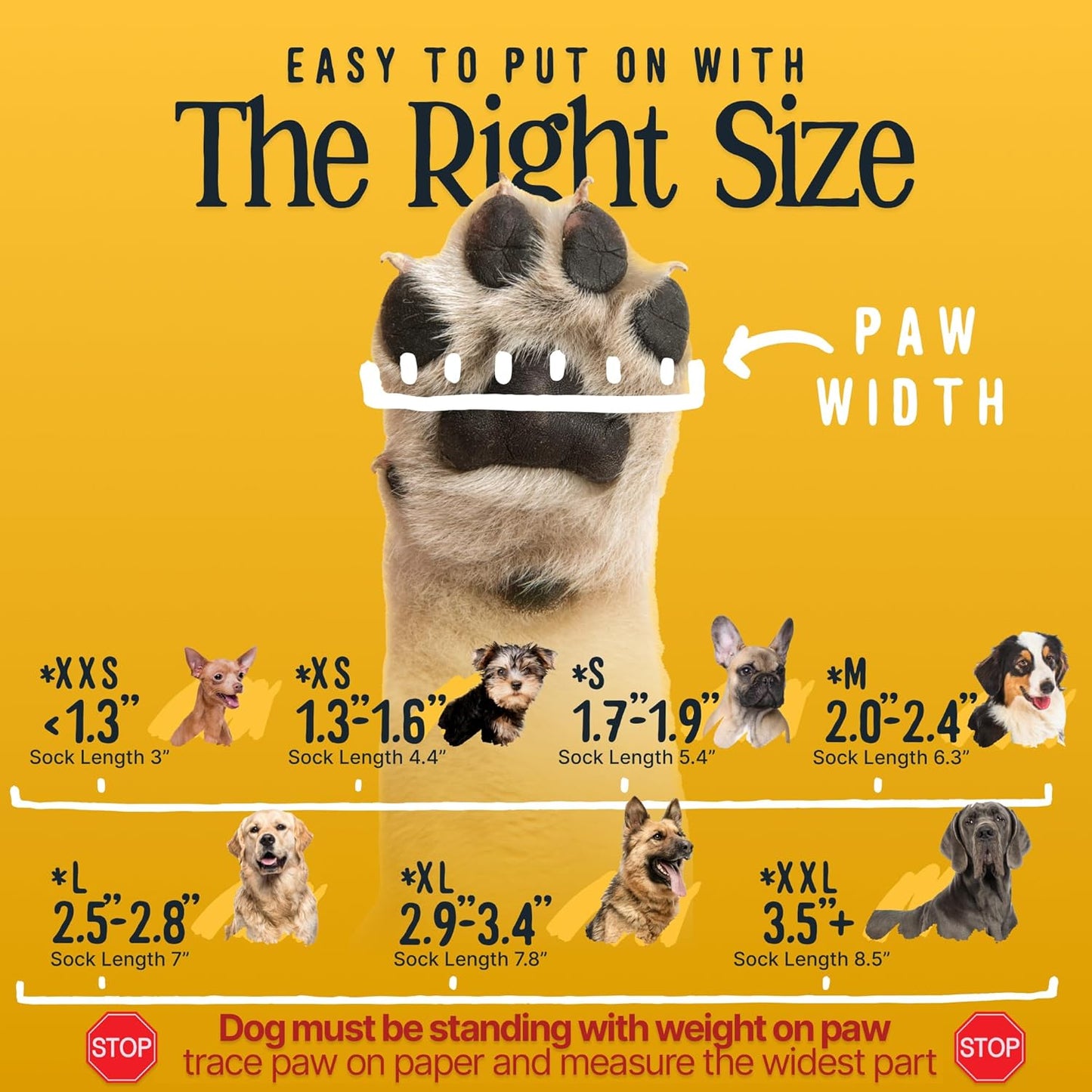 DOK TigerToes Premium Non-Slip Dog Socks for Hardwood Floors - Extra-Thick Grip That Works Even When Twisted - Prevents Licking, Slipping, and Great for Dog Paw Protection (XXXL)