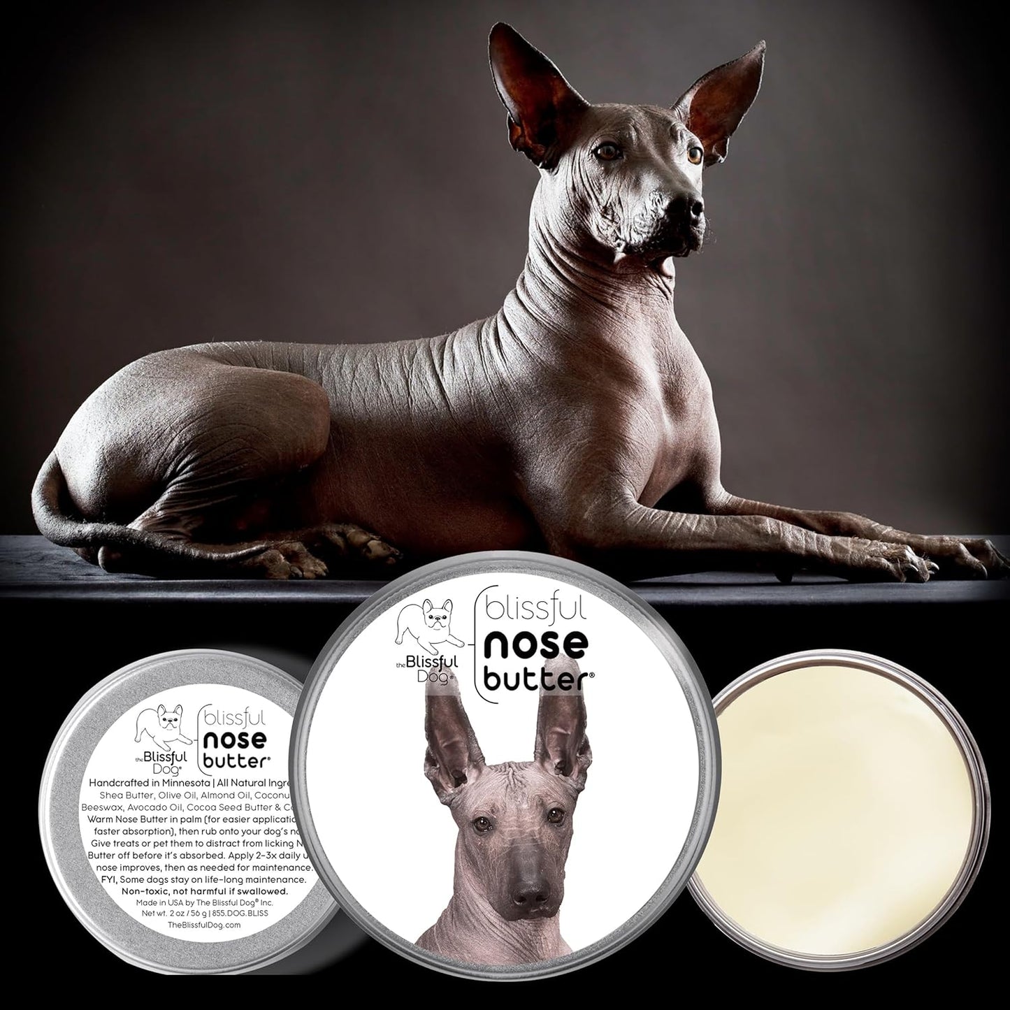 The Blissful Dog Xoloitzcuintli Unscented Nose Butter, 16oz