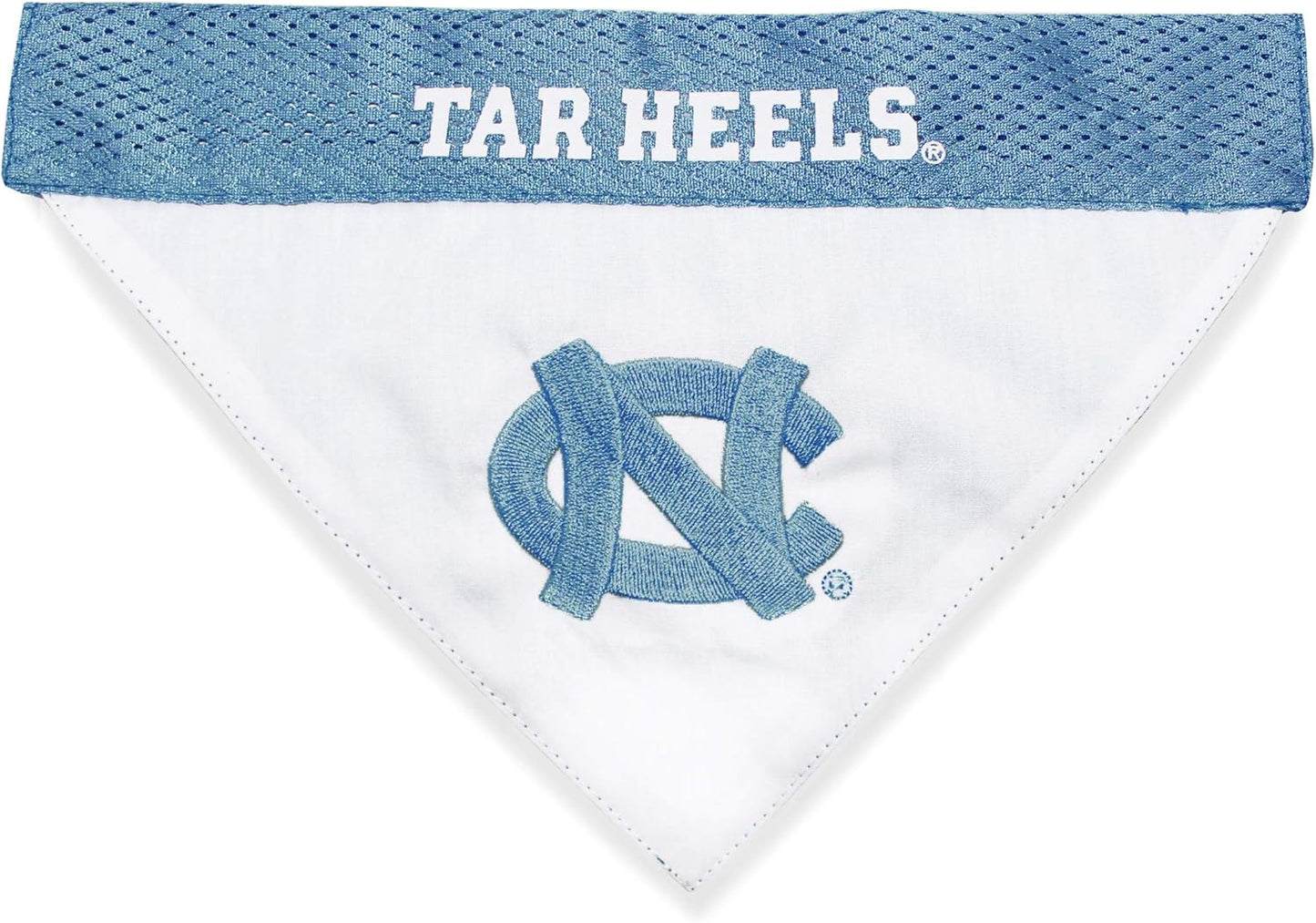 Pets First NCAA Reversible Bandana. North Carolina Tar Heels Sports Fan Pet Bandana Small/Medium, Home & Away!