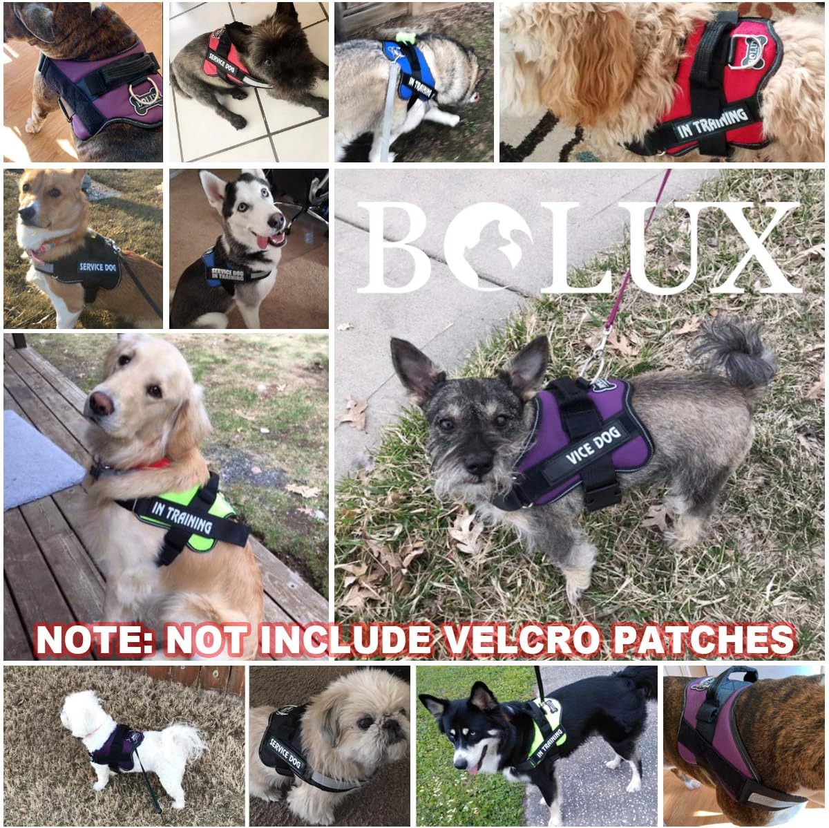 Bolux Dog Harness, No-Pull Reflective Dog Vest, Breathable Adjustable Pet Harness with Handle for Outdoor Walking - No More Pulling, Tugging or Choking (Pink, L)