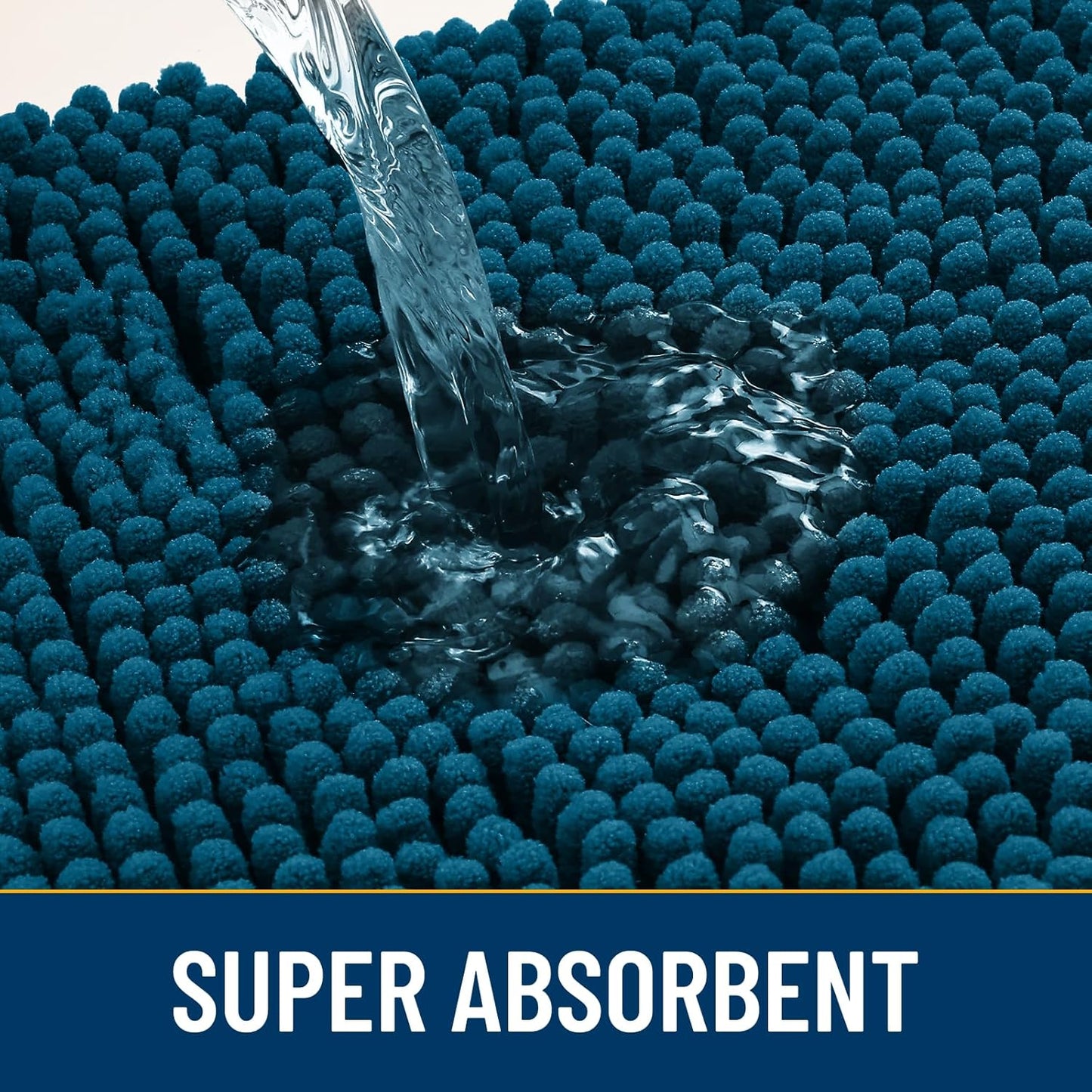 Smiry Dog Door Mat for Muddy Paws 40x32, Absorbs Moisture and Dirt Doormat, Non-Slip Washable Quick Dry Chenille Front Door Mat Indoor Entrance, Entryway Carpet for Inside Floor, Atlantic Blue