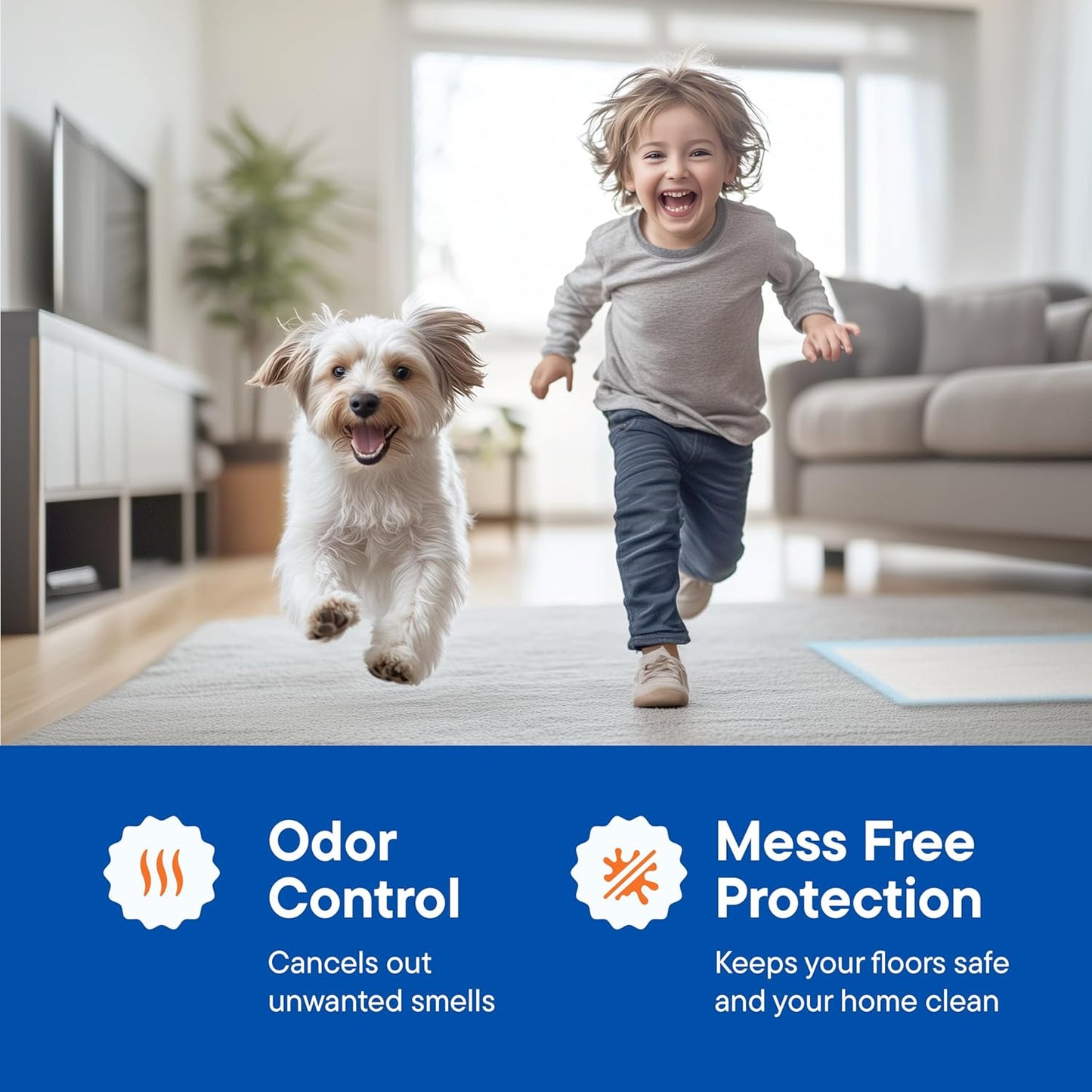 Puppy Pads Pet Pee Pads for Dogs & Puppy Training - 100 Count - Potty Pads for Dogs 22" x 22" Leak-Proof Dog Pee Pads - Quick-Dry Surface - Heavy Duty Absorbent Disposable Dog Wee Pad Bulk Pack