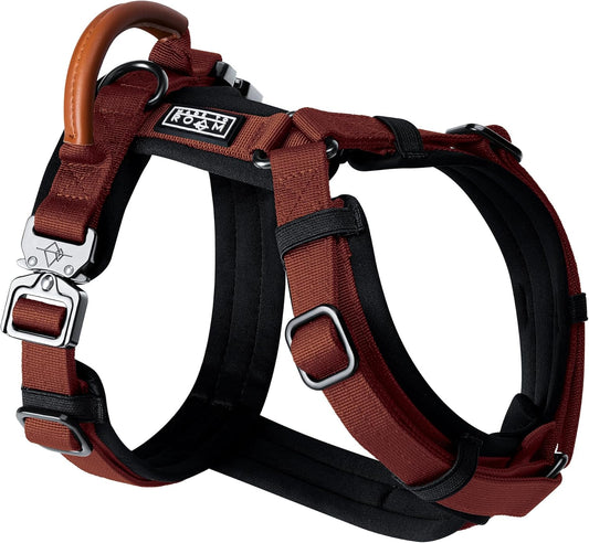 MADE TO ROAM Premium Explorer Harness - Y-Shaped Dog Harness with Adjustable Durable Nylon, Soft Padding, Metal Buckles and Leather Handle for Small, Medium, Large Dogs (Arizona Heartbeat, Size 4)