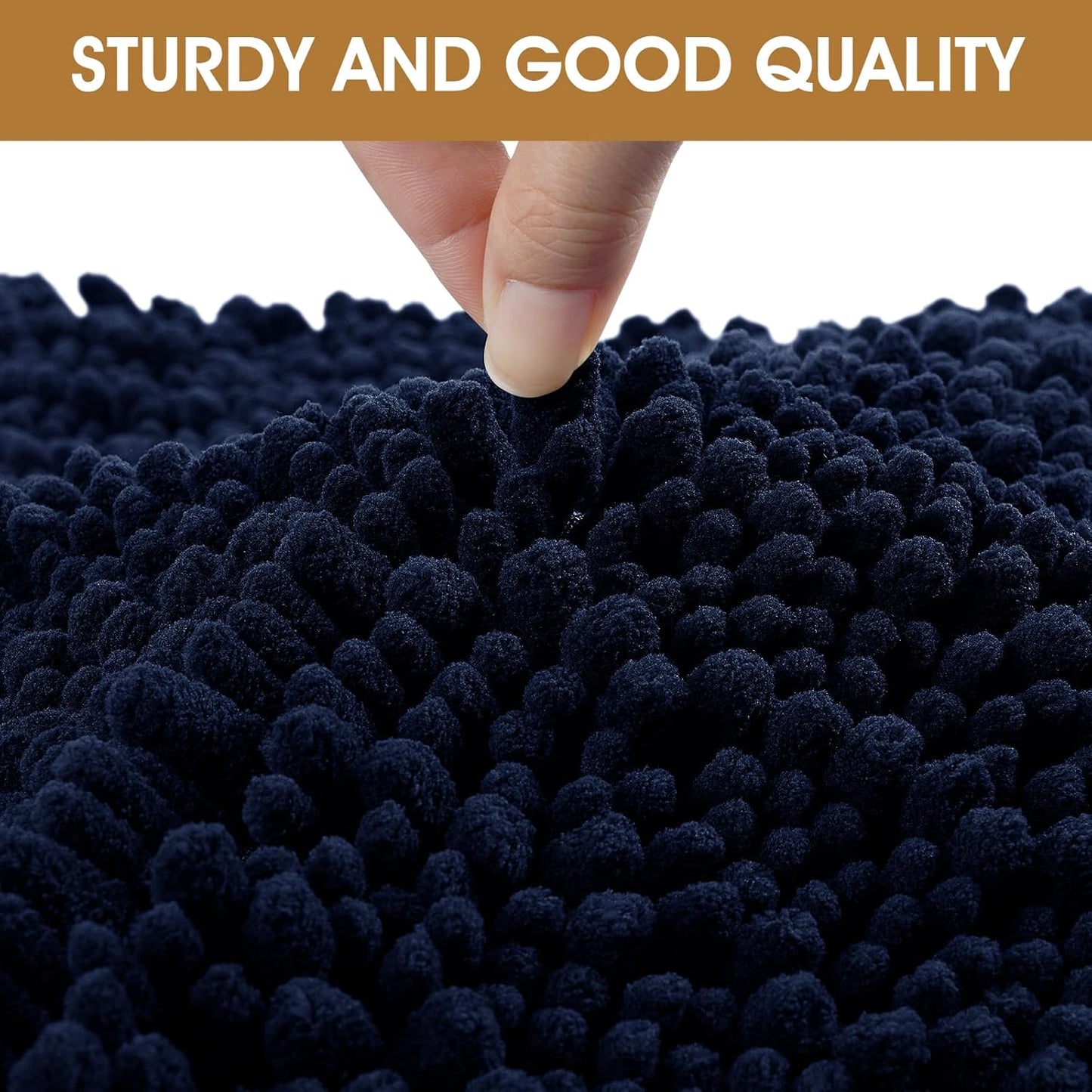 IM HOME Extra Large Dog Door Mats for Muddy Paws, Chenille Absorbent Dog Mats, Non Slip Heavy Mud Mat for Dogs, Soft Pet Mat for Entryway, Mud Paws, Inside Floor,71" x 25", Navy Blue