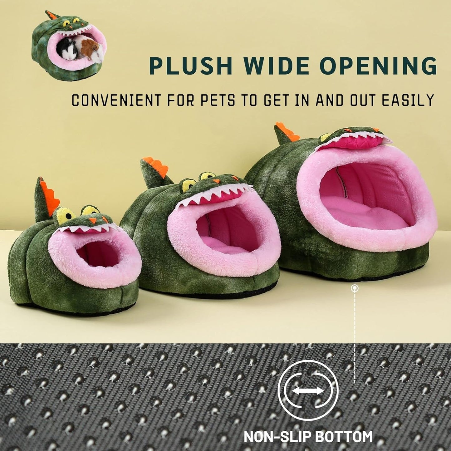 JanYoo Hedgehog Rat Bed Guinea Pig House Hamster Supplies Chinchilla Cage Ferret Rat Gerbil(S,Crocodile)