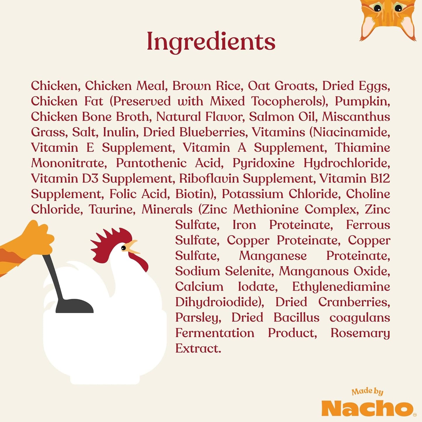 Made by Nacho Dry Cat Kibble 2lb Bag, High Protein and Grain-Friendly Premium Cat Food, Cage-Free Chicken & Pumpkin Recipe, Infused with Bone Broth for Hydration, Limited Ingredients, Single Bag