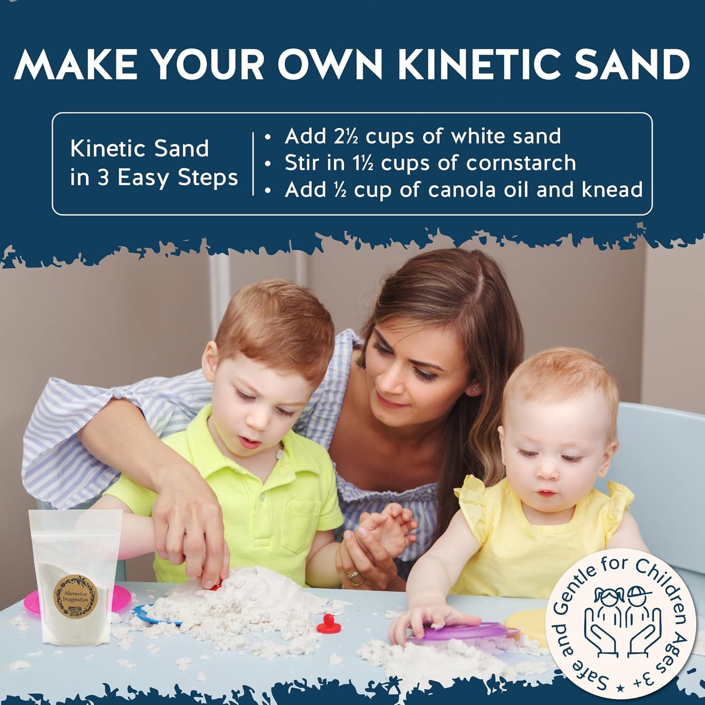 White Sand - Fine Sand for Zen Garden, Resin Incense Burner, Smudge Bowl, Ritual Incense, Cast Iron Cauldron, Unity Ceremony, Sensory Bin Table, Mandalas, Crafts by Alternative Imagination (1 Pound)