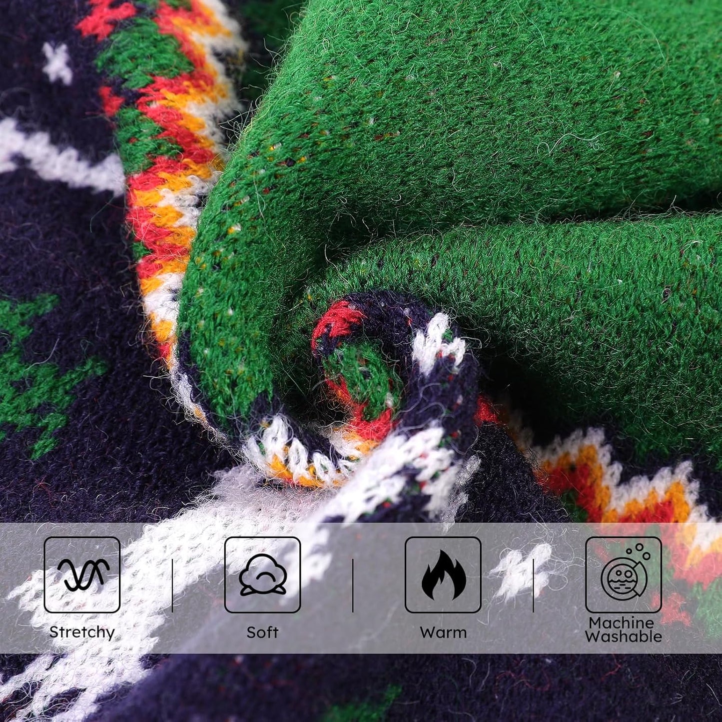 Queenmore Dog Christmas Sweater,Turtleneck Knitted Pullover Xmas Pet Clothes Sweatshirt,Christmas Outfit, Warm Dog Sweaters for Small Dogs Boy Girl,XmasDeer,XL