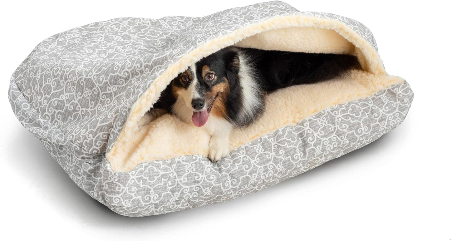 Snoozer Pet Products Luxury Rectangle Cozy Cave, Wag Collection, Large, Ramey Gray