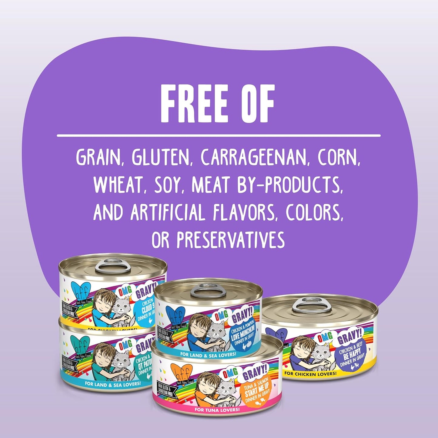 Weruva B.F.F. OMG - Best Feline Friend Oh My Gravy!, Tuna & Salmon Start Me Up with Tuna & Salmon, 2.8oz Can (Pack of 12)