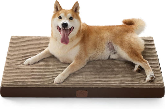 Bedsure Dog Beds Large Sized Dog- Orthopedic Pet Beds with Removable Machine Washable Cover, Egg Crate Foam Puppy Pad, Suitable for Pet Up to 50 lbs, 35"x22"