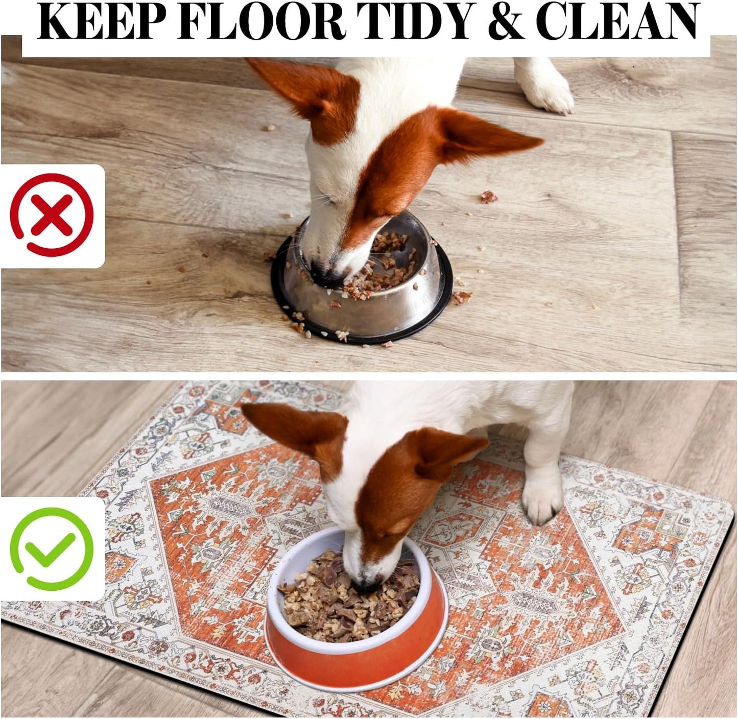 Dog Food Mats for Floors Absorbent, Pet Cat Food Mat - Non Slip Dog Bowl Mats for Food and Water Pet Supplies