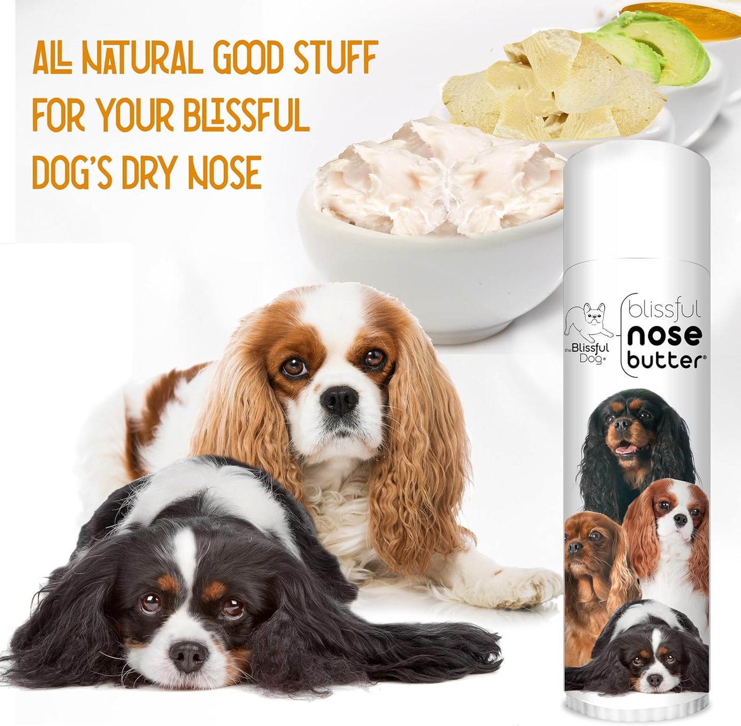 The Blissful Dog Cavalier King Charles Spaniel Nose Butter, Versatile Dog Nose Balm for Dry Nose, Handcrafted Nose Moisturizer, Easy-to-Apply Dog Essentials, Unscented, 0.50 oz.
