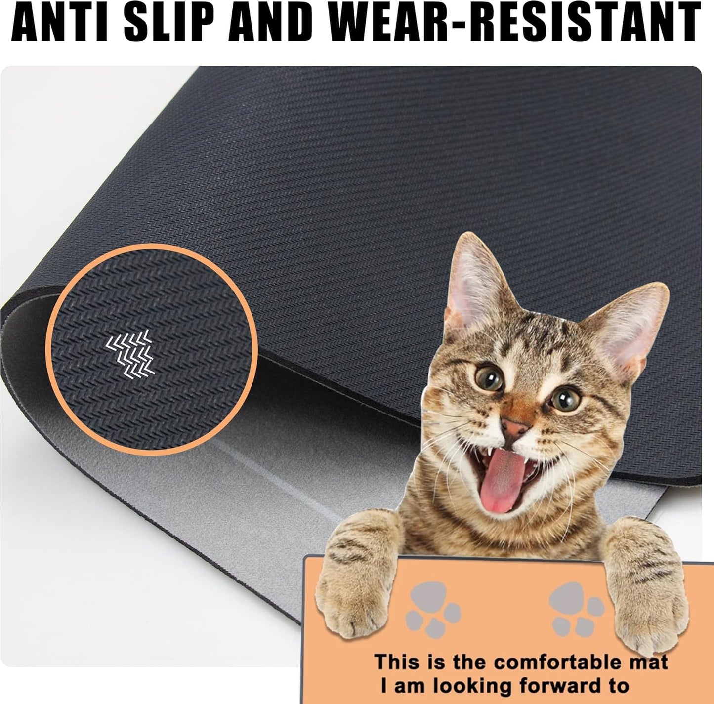 YCT Cat Pet Food Mat - Non-Slip Bottom Absorbent Quick Dry Feeding Mat for Dogs and Cats - Pet Supplies, 11.8"x18.1" Beige