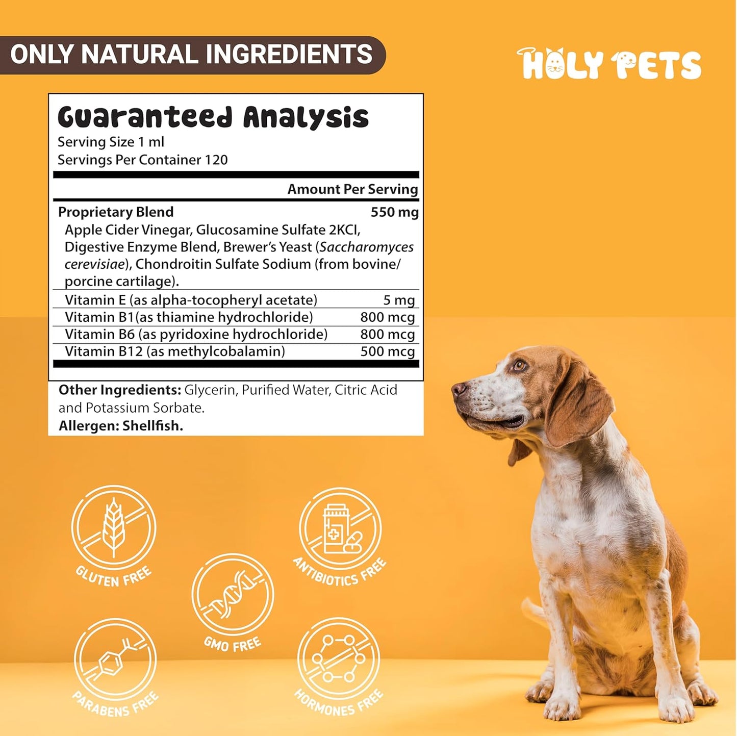 Flea & Tick Oral Drops for Dogs & Cats – Natural Herbal Supplement with B Vitamins – 4 oz, 120 Servings – Safe for All Breeds – Made in USA (4oz)