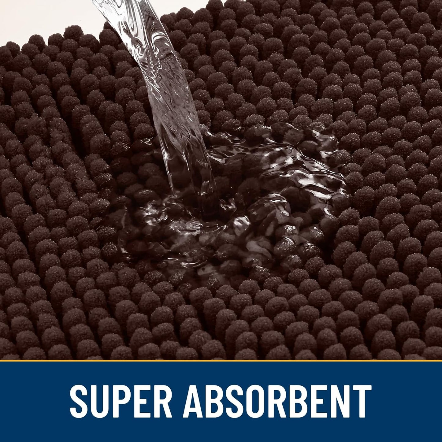 Smiry Dog Door Mat for Muddy Paws 30x20, Absorbs Moisture and Dirt Doormat, Non-Slip Washable Quick Dry Chenille Front Door Mat Indoor Entrance, Entryway Carpet for Inside Floor, Brown