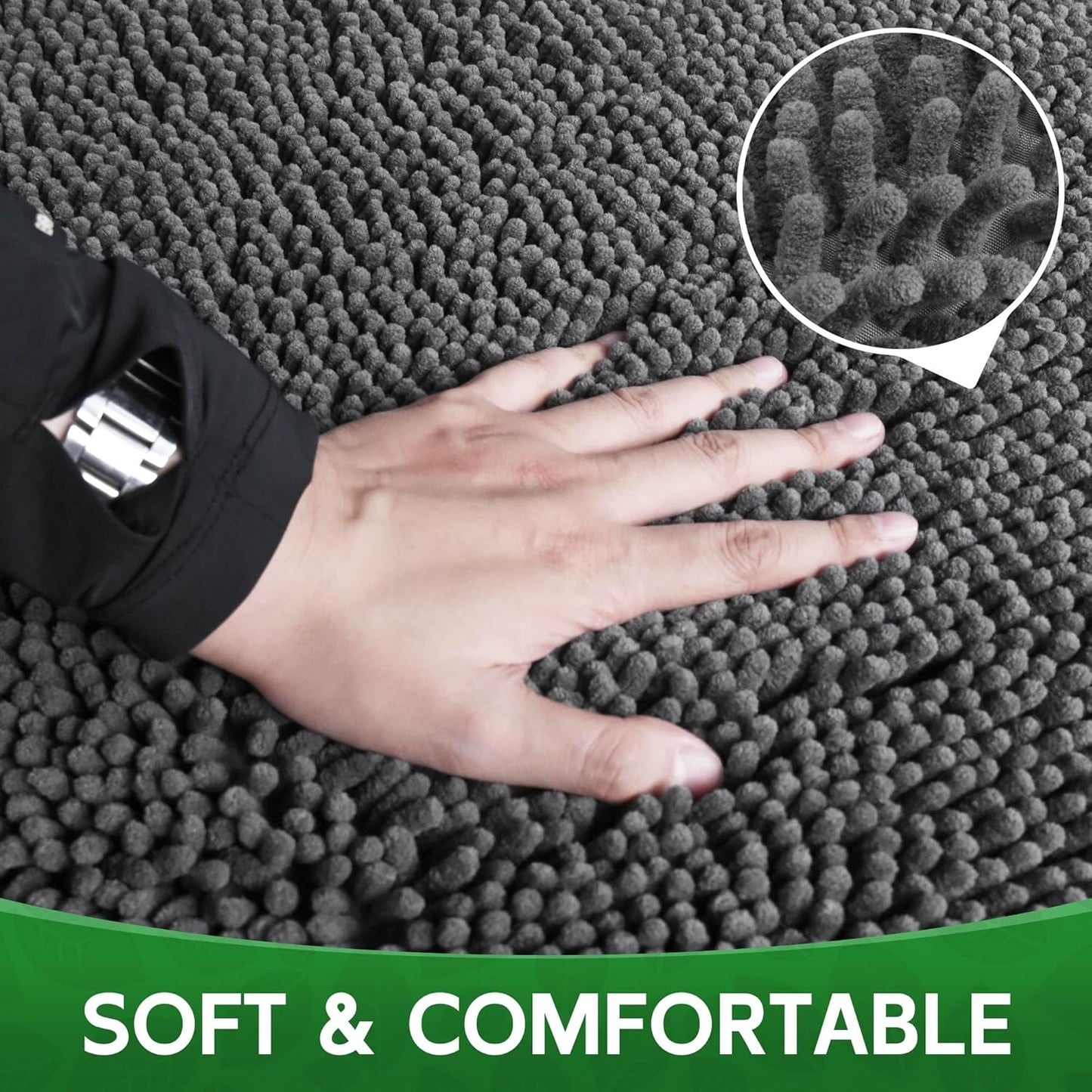 Dog Door Mat Indoor Entrance, 72" x 48" Absorbent Chenille Door Rugs for Entryway Indoor, Non-Slip Dog Mud Mat for Muddy Paws, Soft, Washable