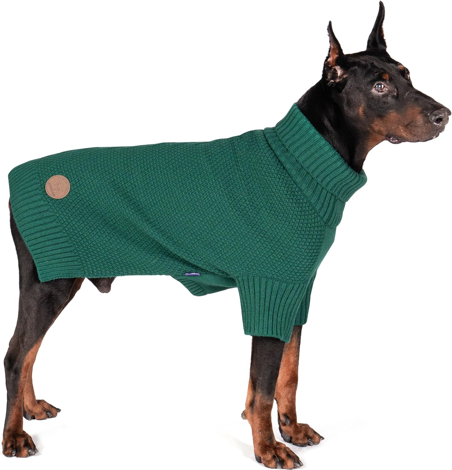 cyeollo Dog Sweater Pullover Turtleneck for Large Dogs, Classic Knitwear Fall Winter Cold Weather Dog Clothes Warm Pet Apparel Small Medium Large Dog Sweaters, Green 2XL