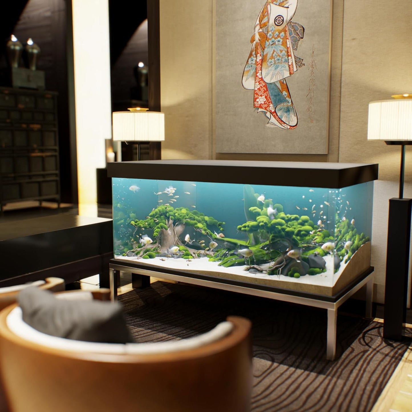 30 in X 60 in. Aquarium Stand | Industrial Style Aluminum Fish Tank Base with Open Frame Design