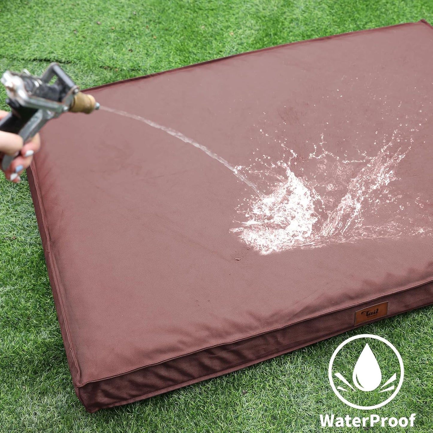 Orthopedic Dog Bed for Large Dogs, Big Waterproof Washable Dog Bed for Large Sized Dogs with Egg Crate Foam Pet Bed Mat, Removable Oxford Cooling Cover, Pink