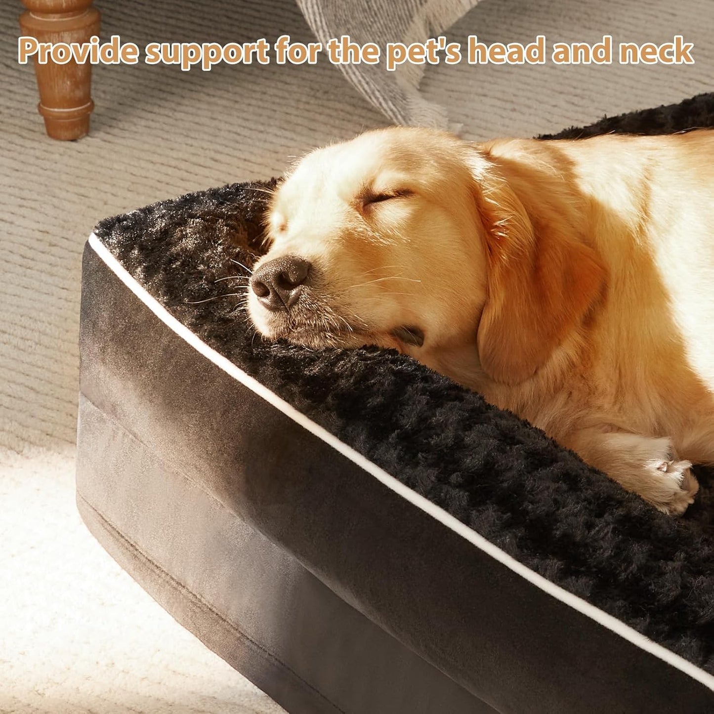 BFPETHOME Orthopedic Dog Beds for Large Dogs-Waterproof Sofa Pet Bed with Removable Washable Cover,Big Dog Bed with Waterproof Lining and Nonskid Bottom,Pet Bed for Large Dogs