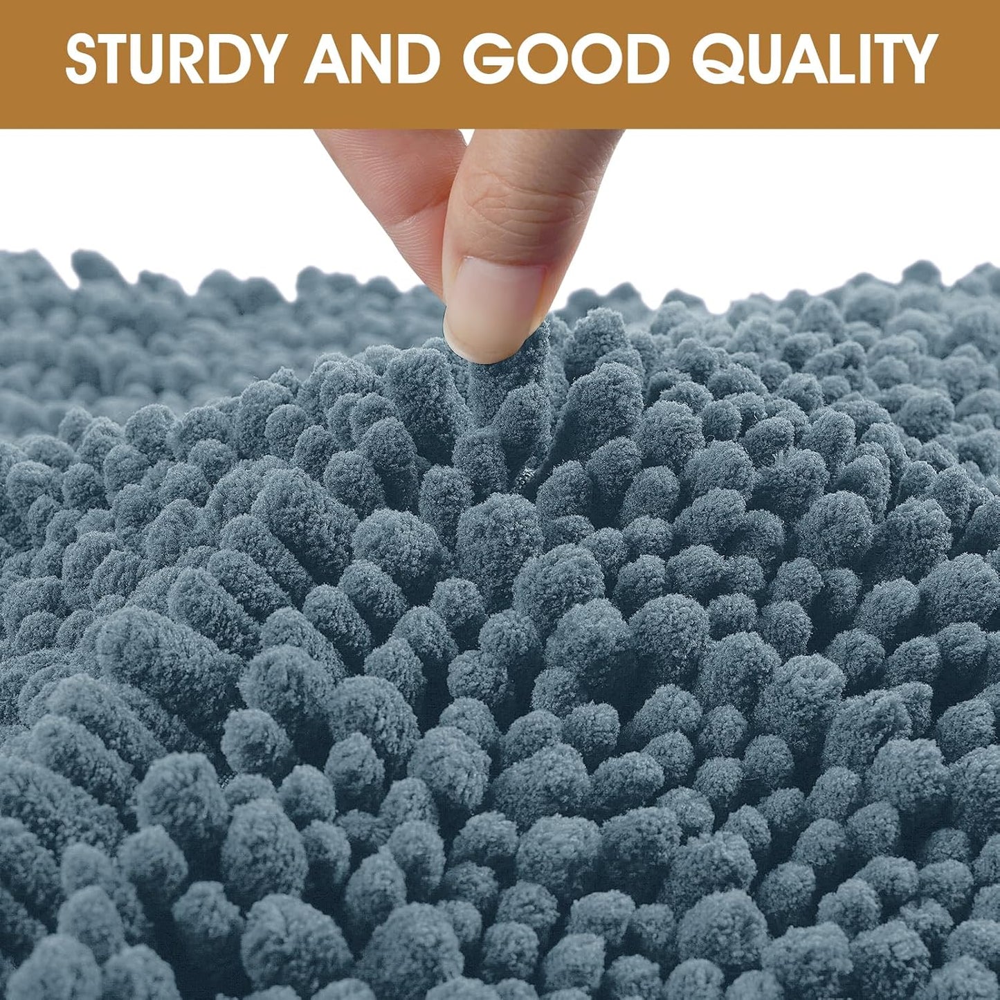 Dog Door Mats for Muddy Paws, Chenille Absorbent Dog Mats, Non Slip Heavy Mud Mat for Dogs, Soft Pet Mat for Entryway, Mud Paws, Inside Floor,48" x 38", Dusty Blue