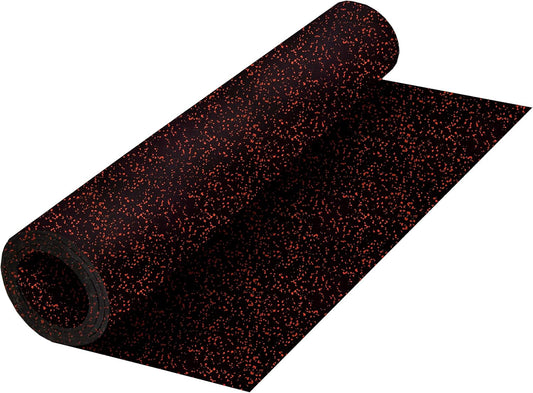 Playsafer Genaflex Rubber Gym Floor Mat, Heavy Duty Commercial Protective Gym Flooring Roll - 8mm Thick (10% Red, 4' X 4')