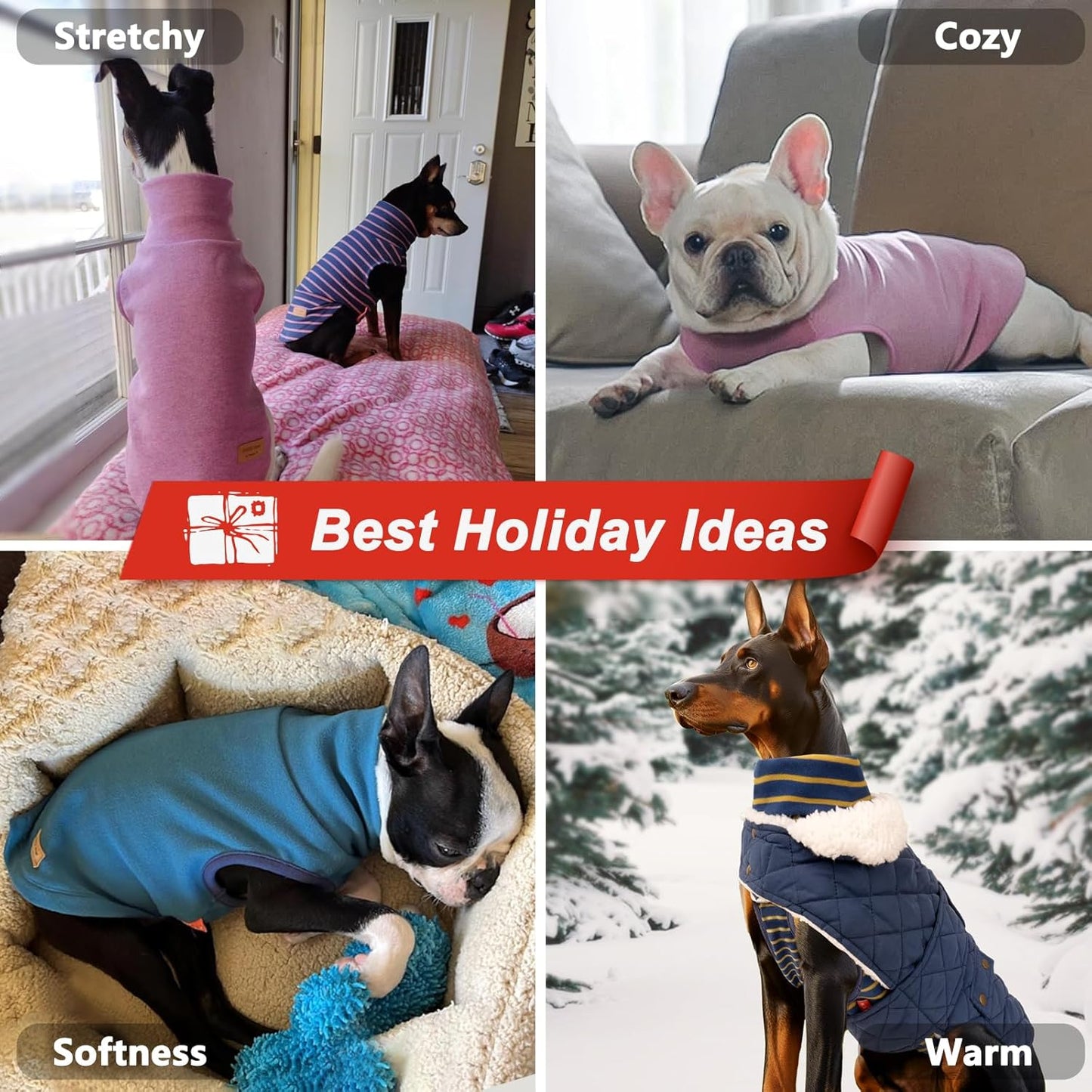 KYEESE 2Pack Dog Sweater Soft Pet Sweatshirt PulloverDog Sweaters for Small Dogs Male Warm Pet Coats Stretchy Dachshund Clothes Turtleneck Dogs Clothes