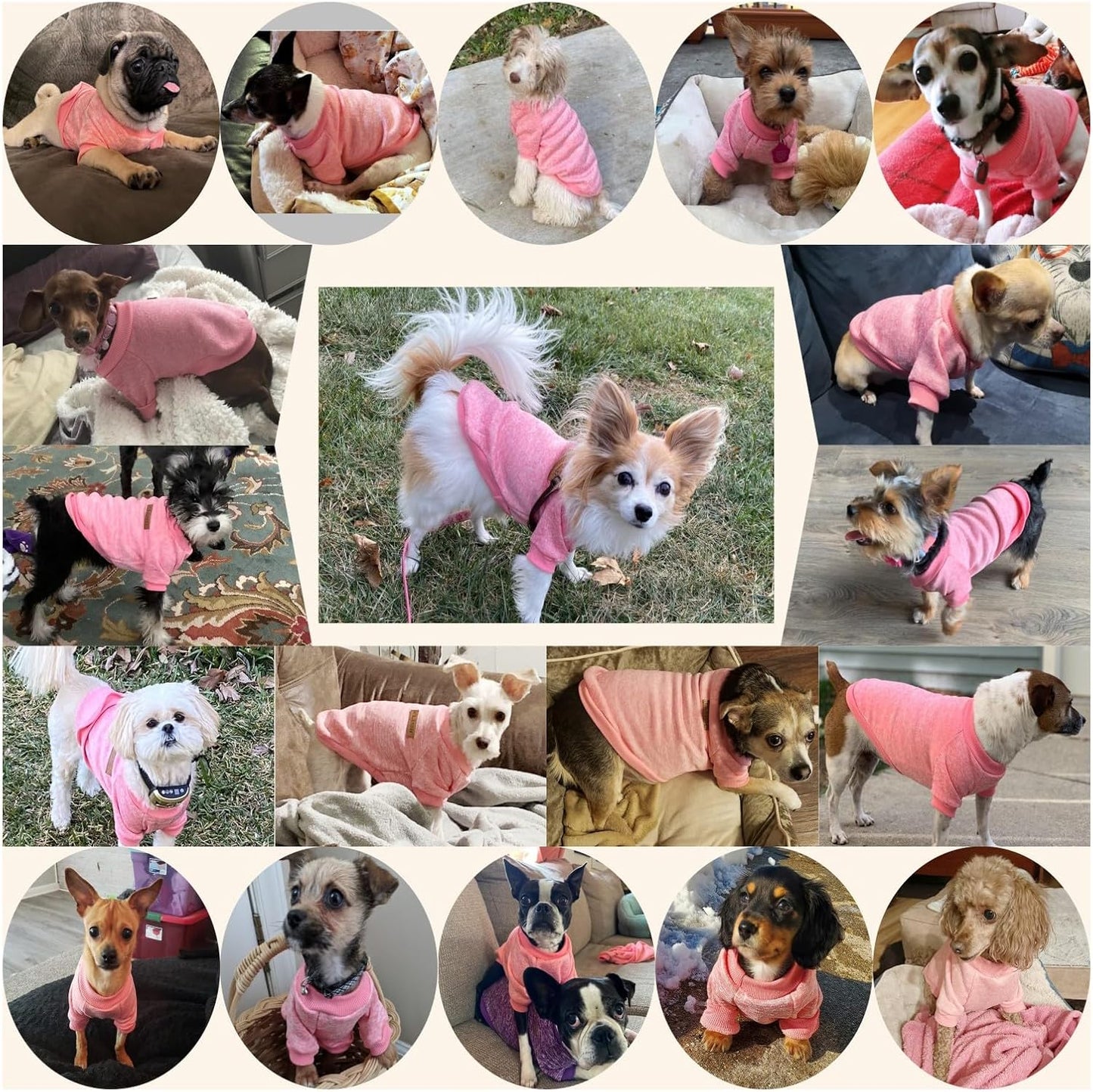 Jecikelon Dog Clothes Dogs Sweater Soft Puppies Clothing Winter Puppy Sweaters Warm Outfit for Dogs Small XXS XS Cat Apparel (Pink, XXS)