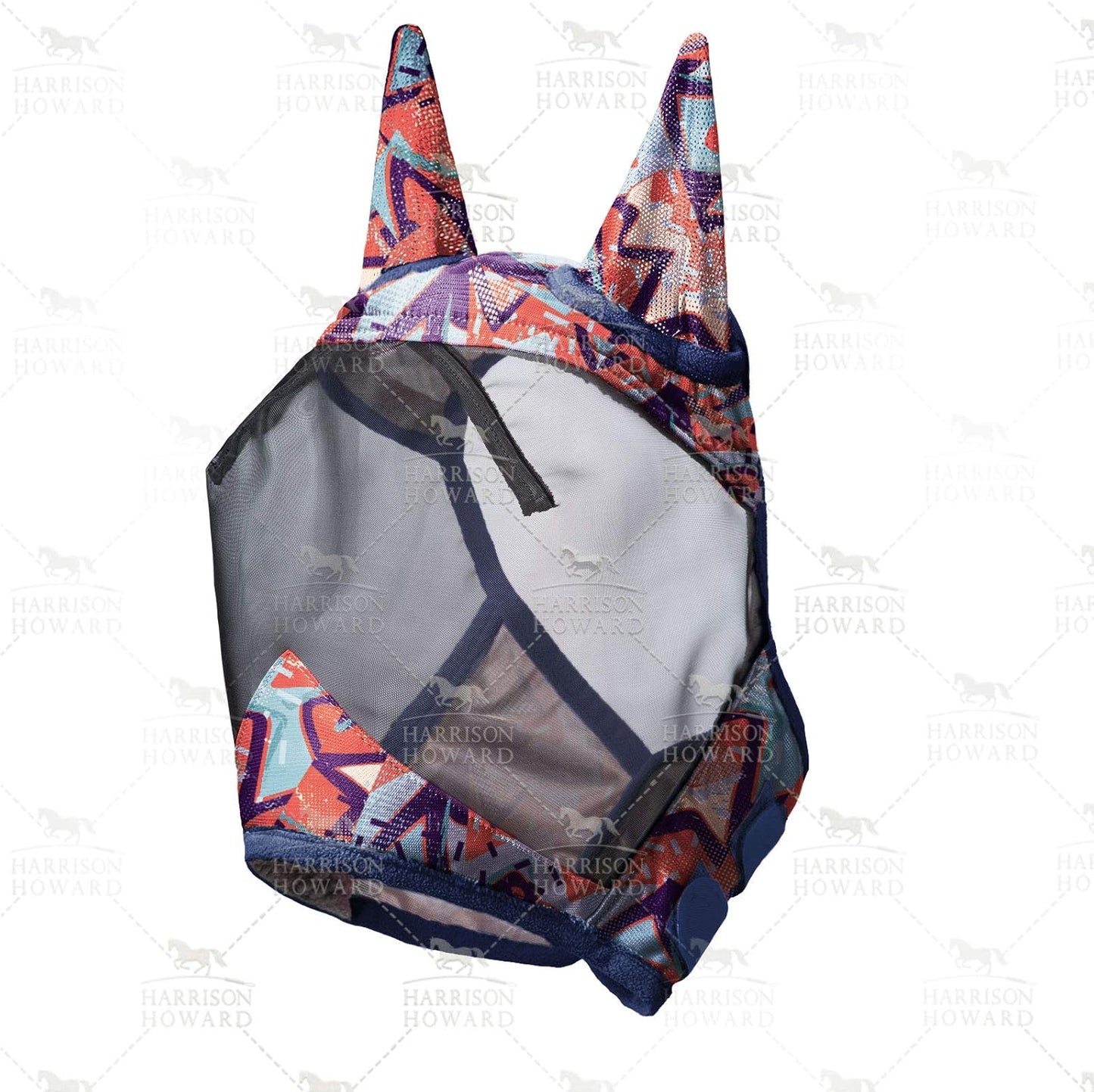 Harrison Howard LumiVista Horse Fly Mask Standard with Ears UV Protection for Horse Abstract Graffiti M Cob