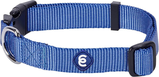 Blueberry Pet Essentials Medium Dog Collar in Marina Blue | Adjustable & Eco-Friendly Durable Nylon Strap | Classic Collar for Medium Dogs, Boy & Girl Pets