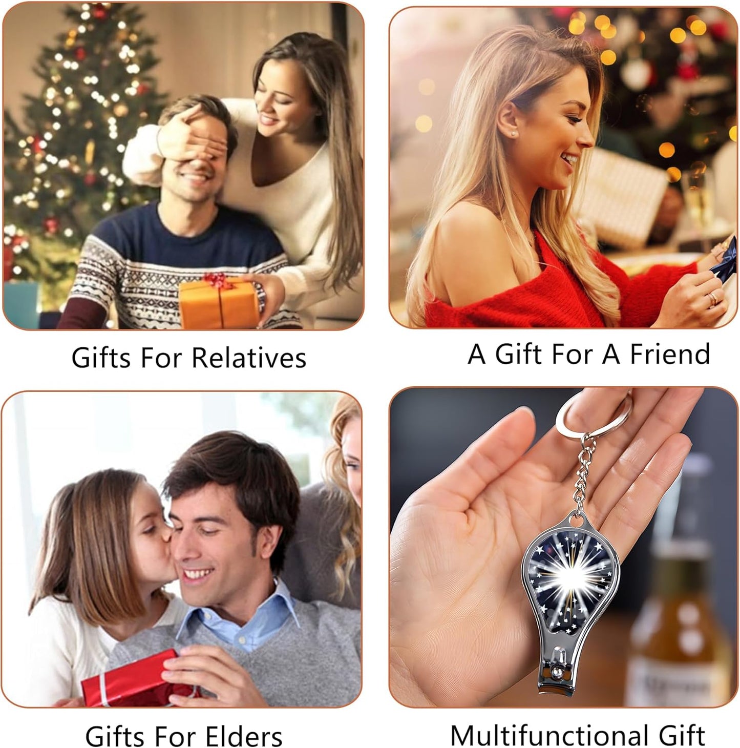 Nail Clippers with Key Chain Cute Stainless Steel Nail Cutter with File Professional Toenail Clipper for Men Multifunction Toenail Clipper 2 Pack Nique Cutter for Adult(White Light)