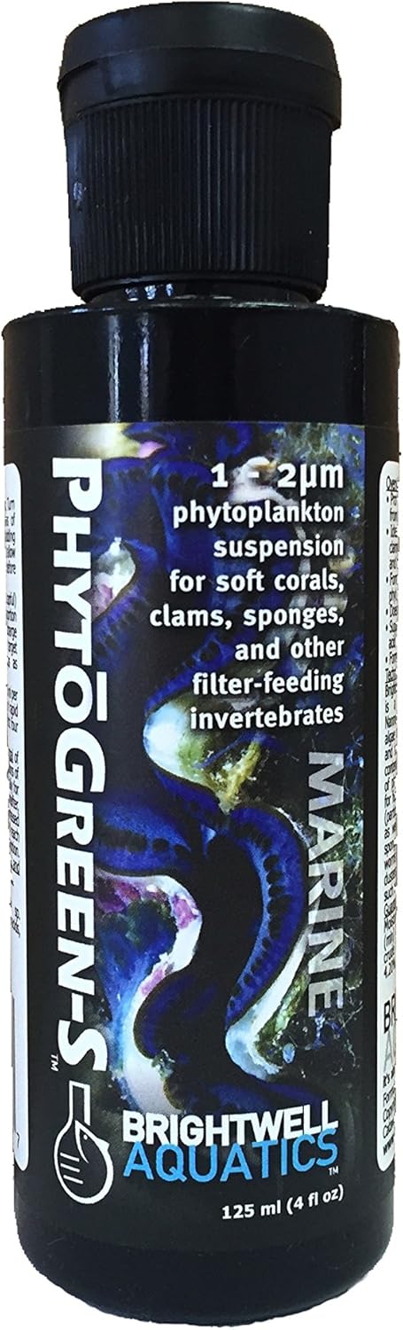 Brightwell Aquatics PhytoGreen S - Phytoplankton Suspension for Soft Corals, Clams, Sponges & Other Filter-Feeders, 125 ml