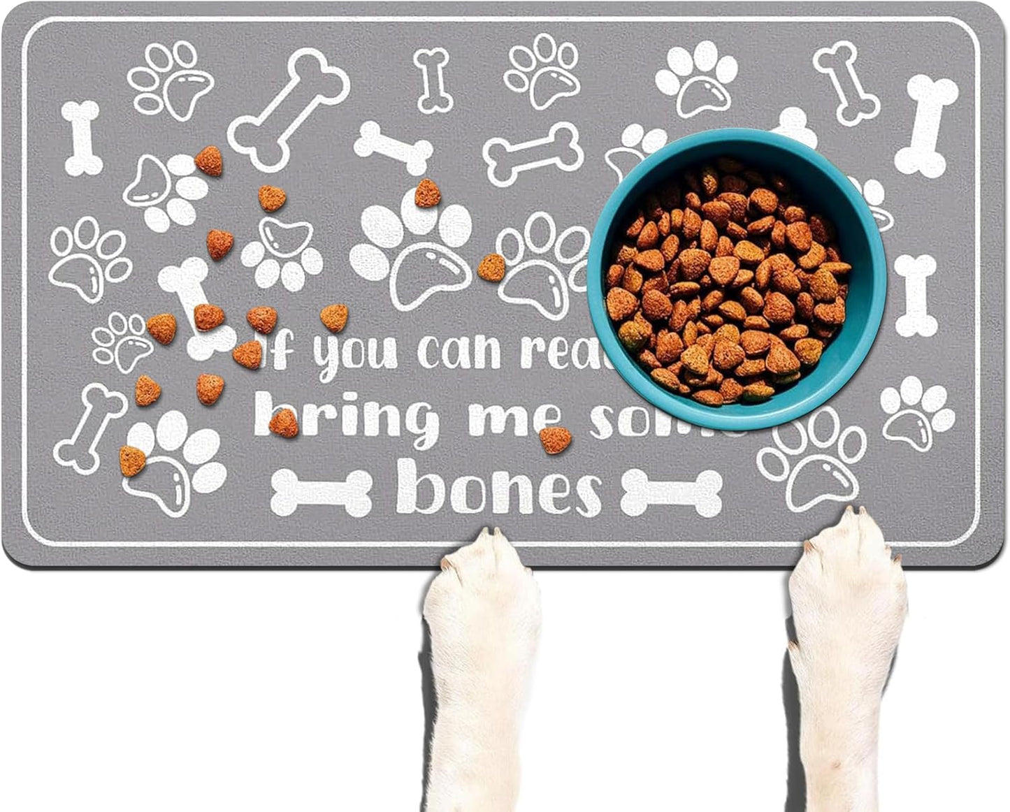 Pet Feeding Mat for Floors Waterproof Dog Mat for Food and Water Absorbent Quick Dry Non Slip mat for Cat Bowls