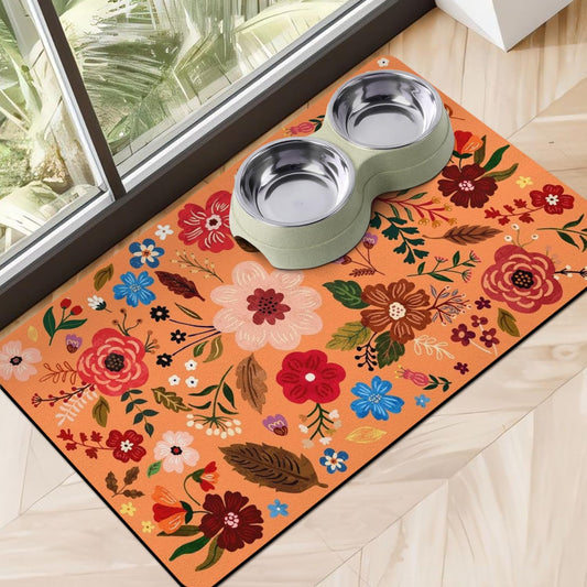 Dog Food Mats for Floors, Absorbent Dog Bowl Mat for Food and Water Dispenser Mat, Quick Dry Cat Food Mat Pet Supplies