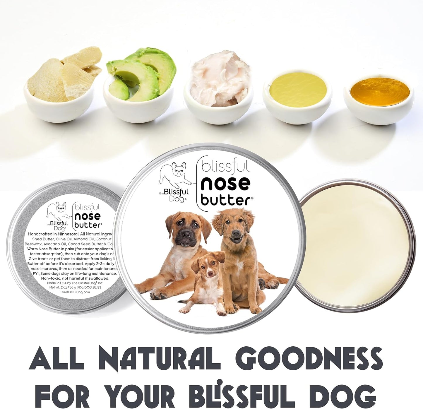 3 Cute Puppies Unscented Nose Butter - Dog Nose Butter, 4 Ounce