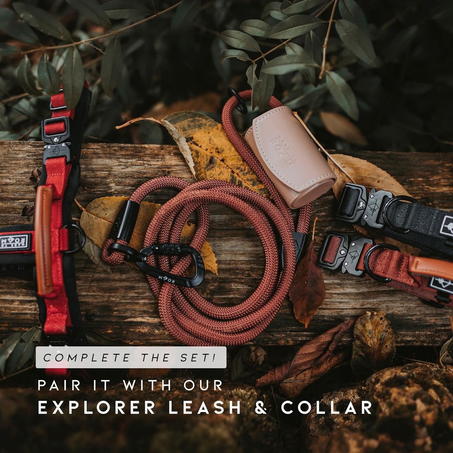 MADE TO ROAM Premium Explorer Harness - Y-Shaped Dog Harness with Adjustable Durable Nylon, Soft Padding, Metal Buckles and Leather Handle for Small, Medium, Large Dogs (New York Afterlight, Size 1)