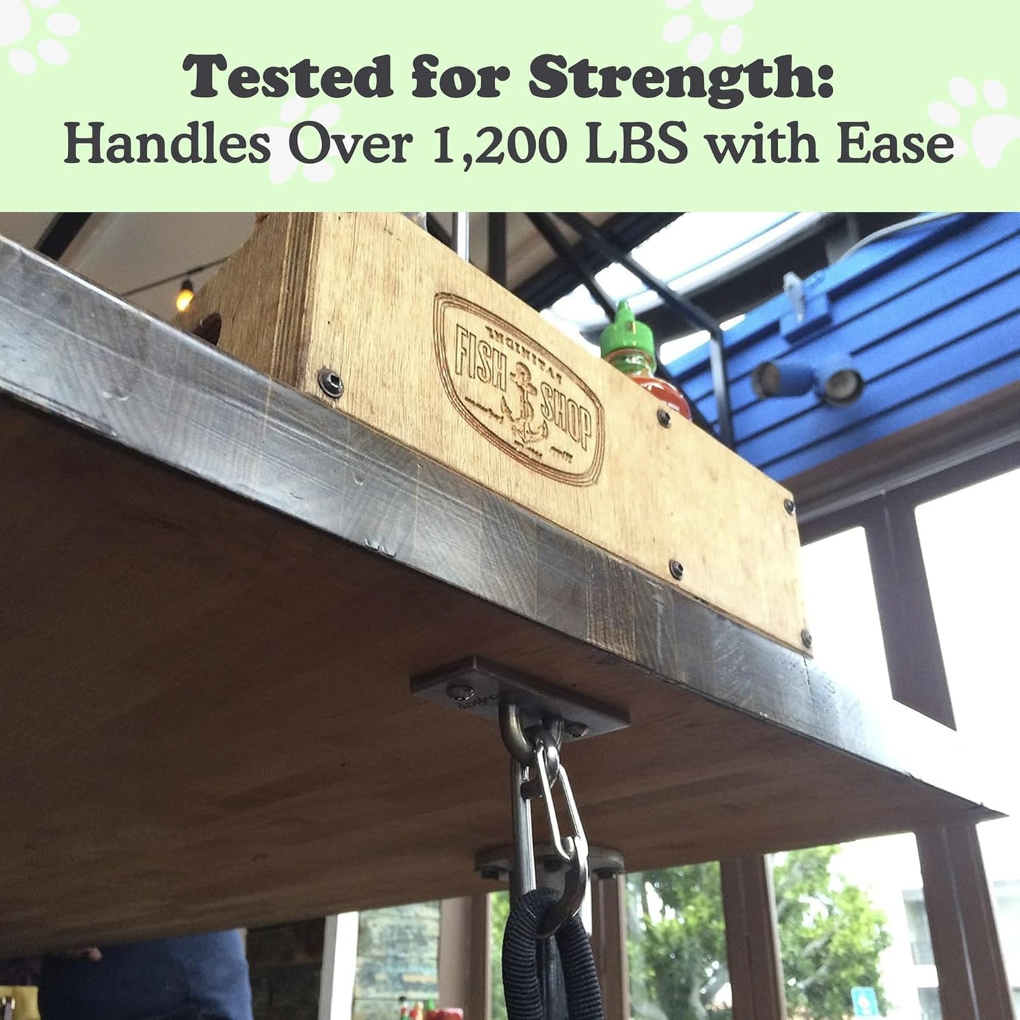 Canine Hitch- Secure Dog Leash Parking Indoor- Outdoor Wall Hook with Clip - Tie Out Stainless Steel - Practical Lead Management for Home & Business