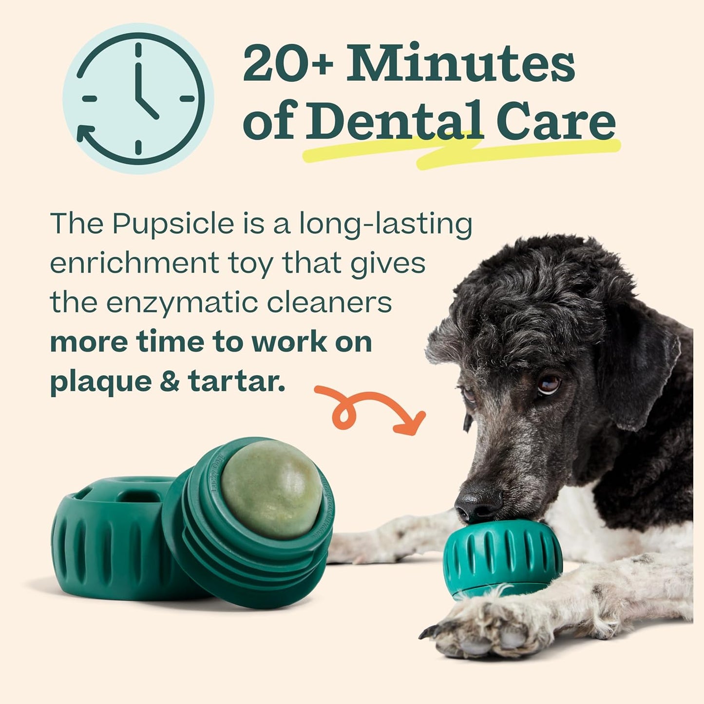 WOOF Dental Kit- Includes Pupsicle Dog Toy, Treat Tray, Shaker Bottle, Chicken Pupsicle Pops, and Dog Teeth Cleaning Powder - Supports Oral Health for Dogs - Large