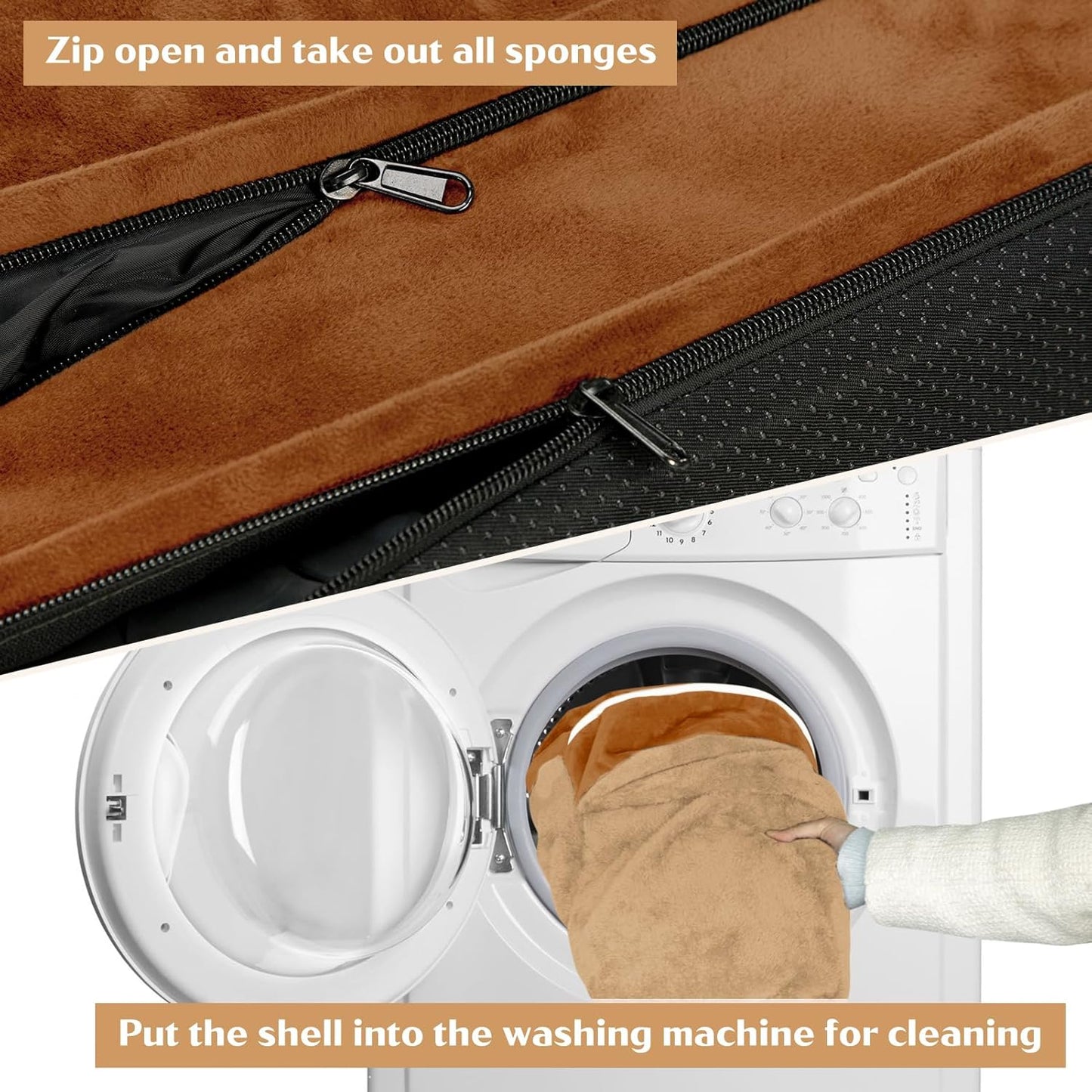 Comfort Expression Small Dog Beds Waterproof Orthopedic Foam Dog Sofa Beds for Medium Dogs Comfy Pet Bed with Washable Removable Cover & Non-Slip Bottom(Small,Caramel)