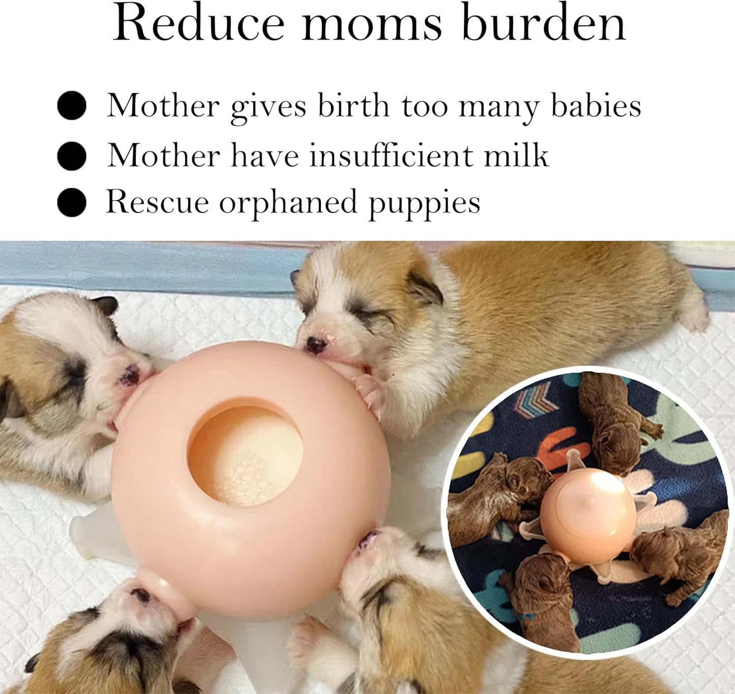Puppy Milk Feeder Nursing Station feeders for Multiple Puppies Milk replacer Dongdong pet L Size(Medium/Large Dog)