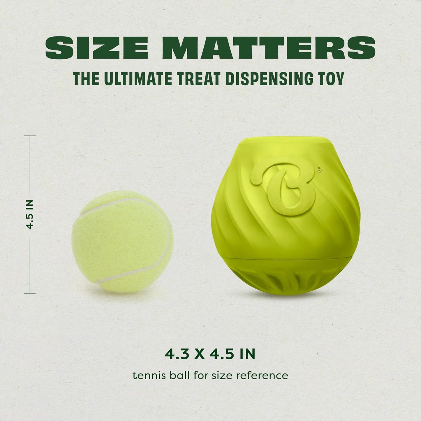 Benebone Pawbler - Natural Rubber Interactive Enrichment Treat and Kibble Dispensing Dog Toy – Great for Boredom - Medium/Large